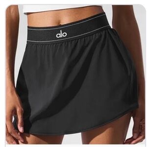 ALO Yoga Match Point Tennis Skirt Skort with Shorts Black XS NWT NEW